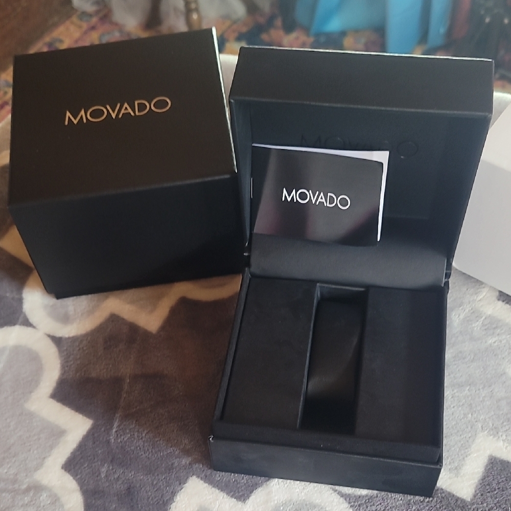 Movado Black Watch Accessory Set